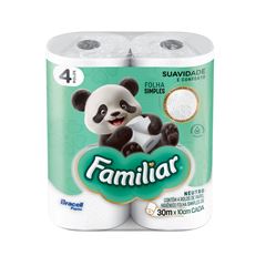 PAPEL HIGIÊNICO FOLHA SIMPLES FAMILIAR C/4 30MT (16X4)