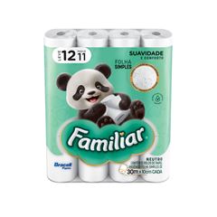 PAPEL HIGIÊNICO FOLHA SIMPLES FAMILIAR C/12 30MT (6X12)