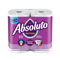 PAPEL TOALHA ABSOLUTO C/2 240 FOLHAS (12X2)