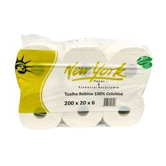 TOALHA BOBINA 6X20X200 100% NEW YORK 20 GR