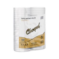 PAPEL HIGIÊNICO ROLÃO FOLHA DUPLA 8X250 100% CLASSPEL PRO
