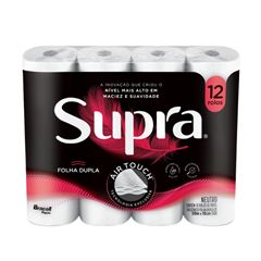 PAPEL HIGIÊNICO FOLHA DUPLA SUPRA C/12RL 30MT (6X12)