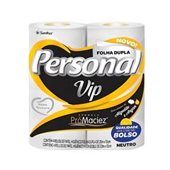 PAPEL HIGIÊNICO FOLHA DUPLA PERSONAL VIP C/4 20M (16X4)