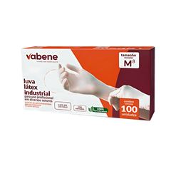 LUVA LÁTEX M VABENE C/100 COM PÓ