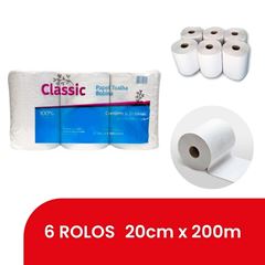TOALHA BOBINA 6X20X200 100% CLASSIC 20GR#