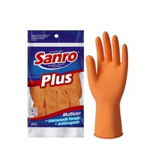 LUVA BORRACHA M SANRO PLUS LARANJA CA6110