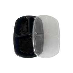 G 330 BANDEJA REF 3 DIVISÓRIAS 1150ML C/1 PRETA