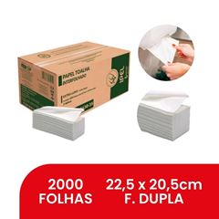 PAPEL TOALHA INTERFOLHADO 2 DOBRAS 2D 100% 22,5X20,5 FD C/2000 INDAIAL