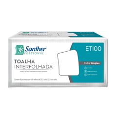 PAPEL TOALHA INTERFOLHADO 3 DOBRAS 100% 21,5X22,5 FS C/2400 SANTHER ETI00